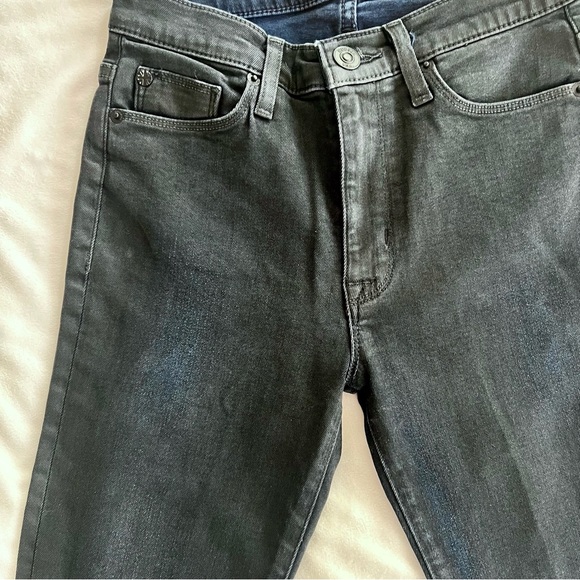 Hudson Barbara👖 High-Rise Skinny Ankle Raw Released Hem Denim Jeans - Picture 9 of 13